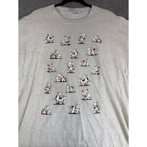 Vintage 90s Shirt Mens Gray Cow Position Funny Graphic Tee SINGLE STITCH USA XL